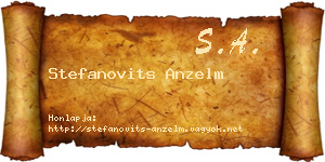 Stefanovits Anzelm névjegykártya